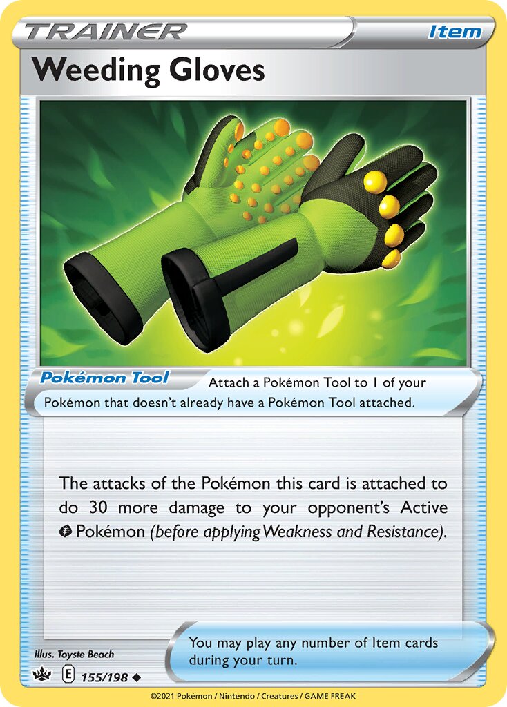 Weeding Gloves 155/198 — Chilling Reign (English Pokémon TCG card)