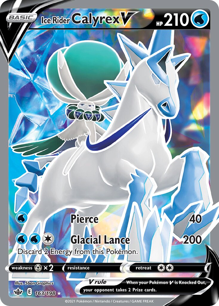 Ice Rider Calyrex V 163/198 — Chilling Reign (English Pokémon TCG card)