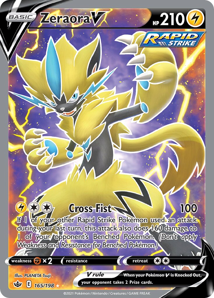 Zeraora V 165/198 — Chilling Reign (English Pokémon TCG card)