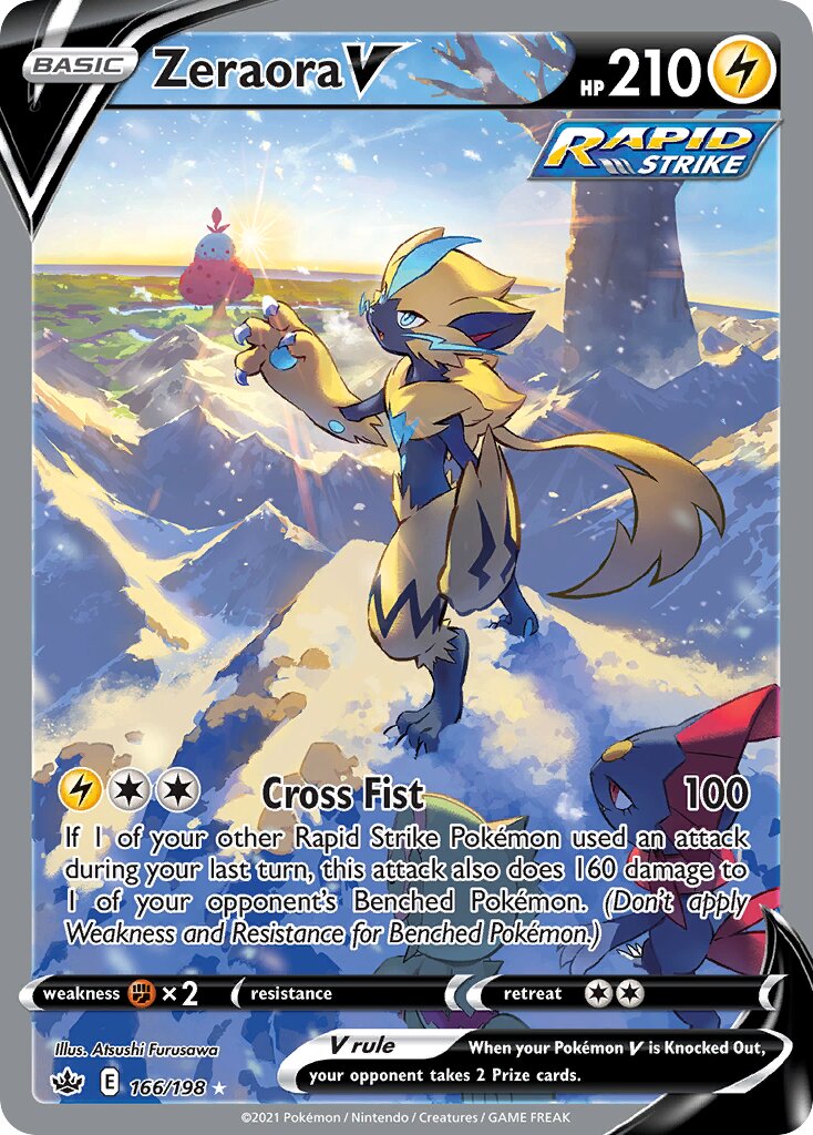 Zeraora V 166/198 — Chilling Reign (English Pokémon TCG card)