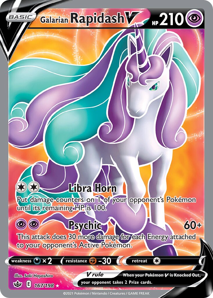 Galarian Rapidash V 167/198 — Chilling Reign (English Pokémon TCG card)