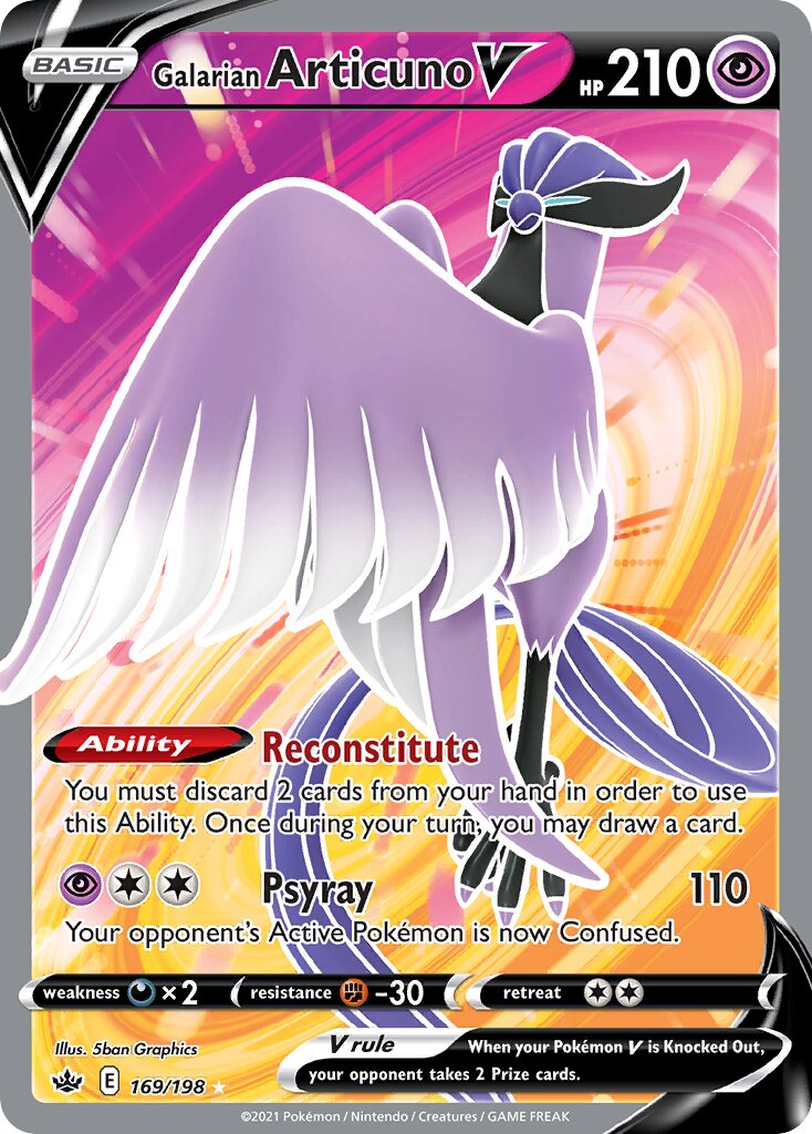 Galarian Articuno V 169/198 — Chilling Reign (English Pokémon TCG card)