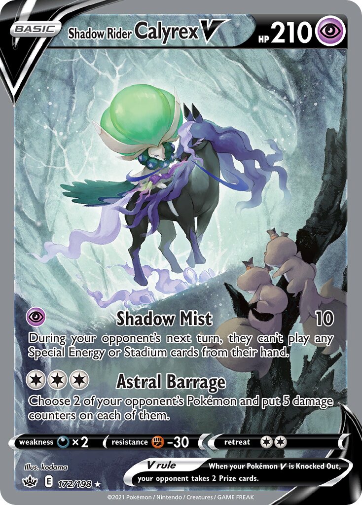 Shadow Rider Calyrex V 172/198 — Chilling Reign (English Pokémon TCG card)