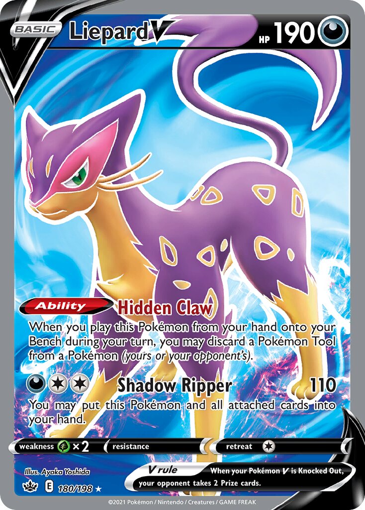 Liepard V 180/198 — Chilling Reign (English Pokémon TCG card)