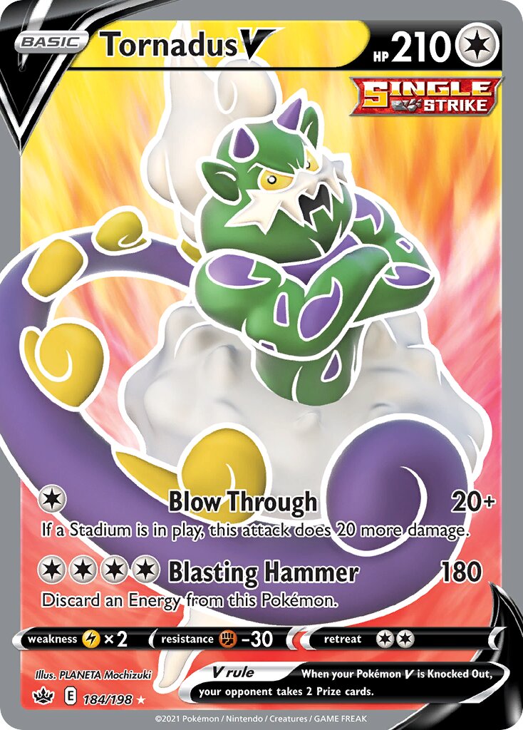 Tornadus V 184/198 — Chilling Reign (English Pokémon TCG card)