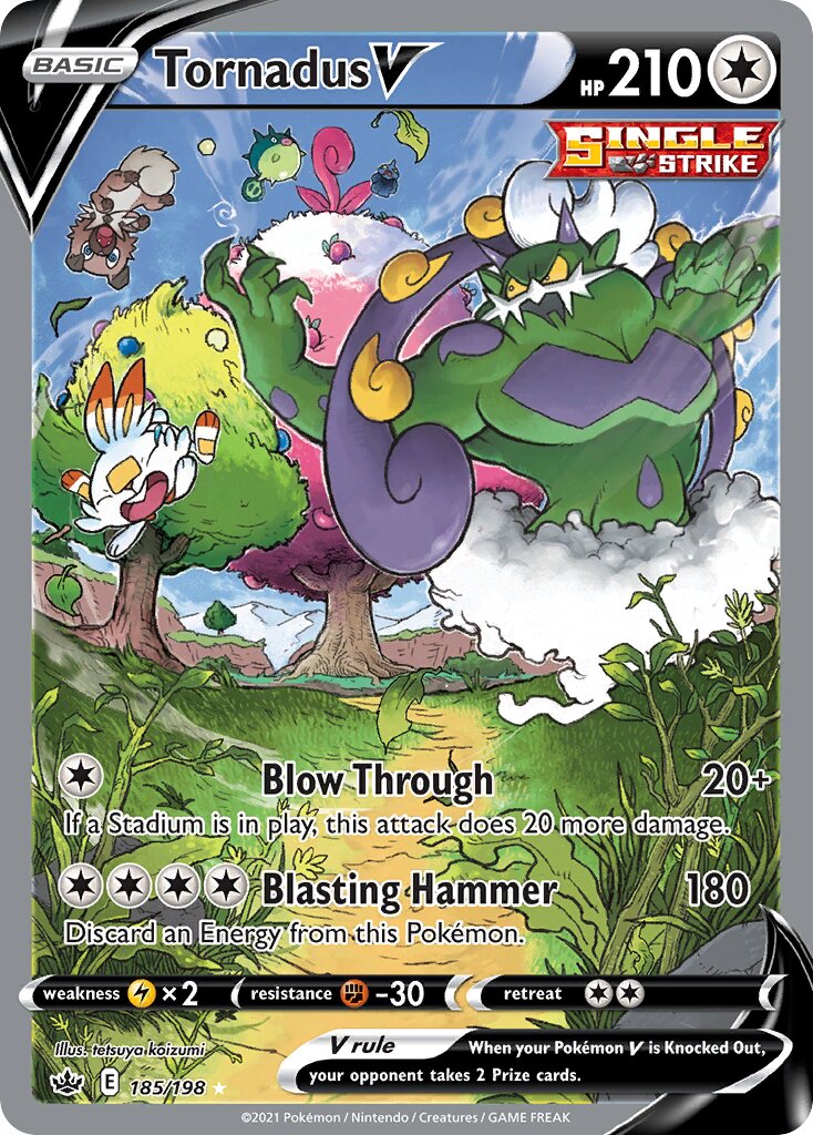 Tornadus V 185/198 — Chilling Reign (English Pokémon TCG card)