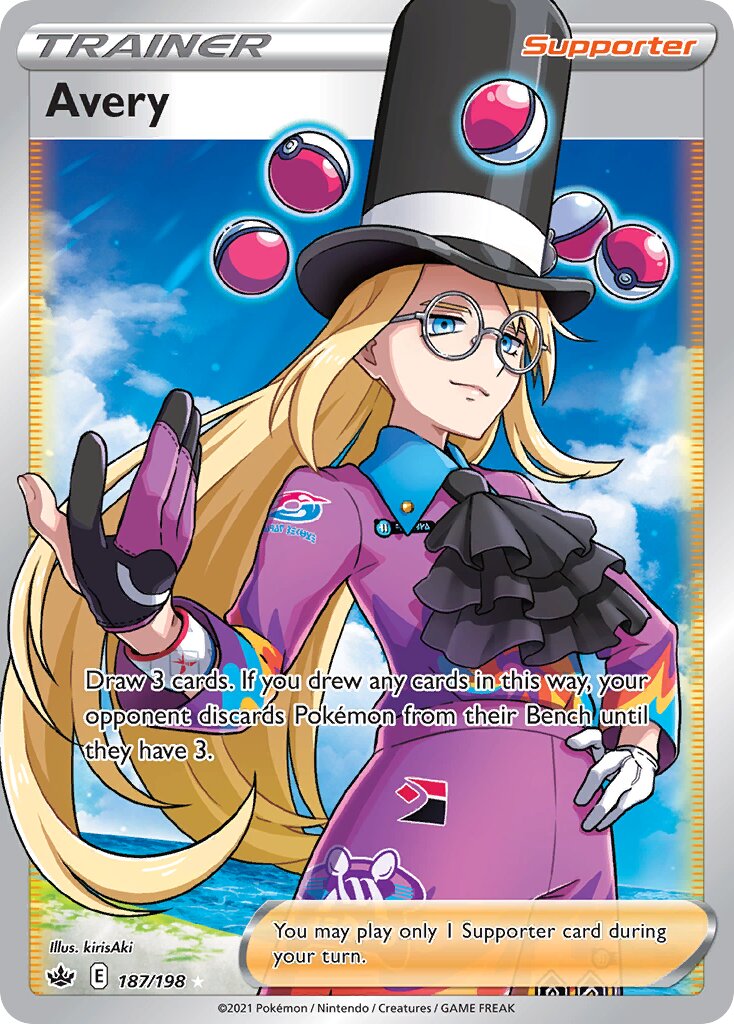 Avery 187/198 — Chilling Reign (English Pokémon TCG card)