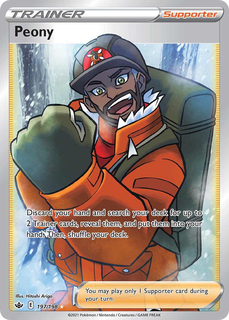 Peony 197/198 — Chilling Reign (English Pokémon TCG card)