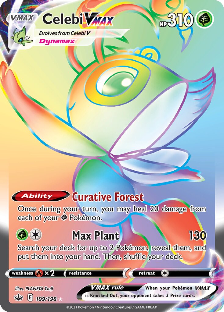 Celebi VMAX 199/198 — Chilling Reign (English Pokémon TCG card)