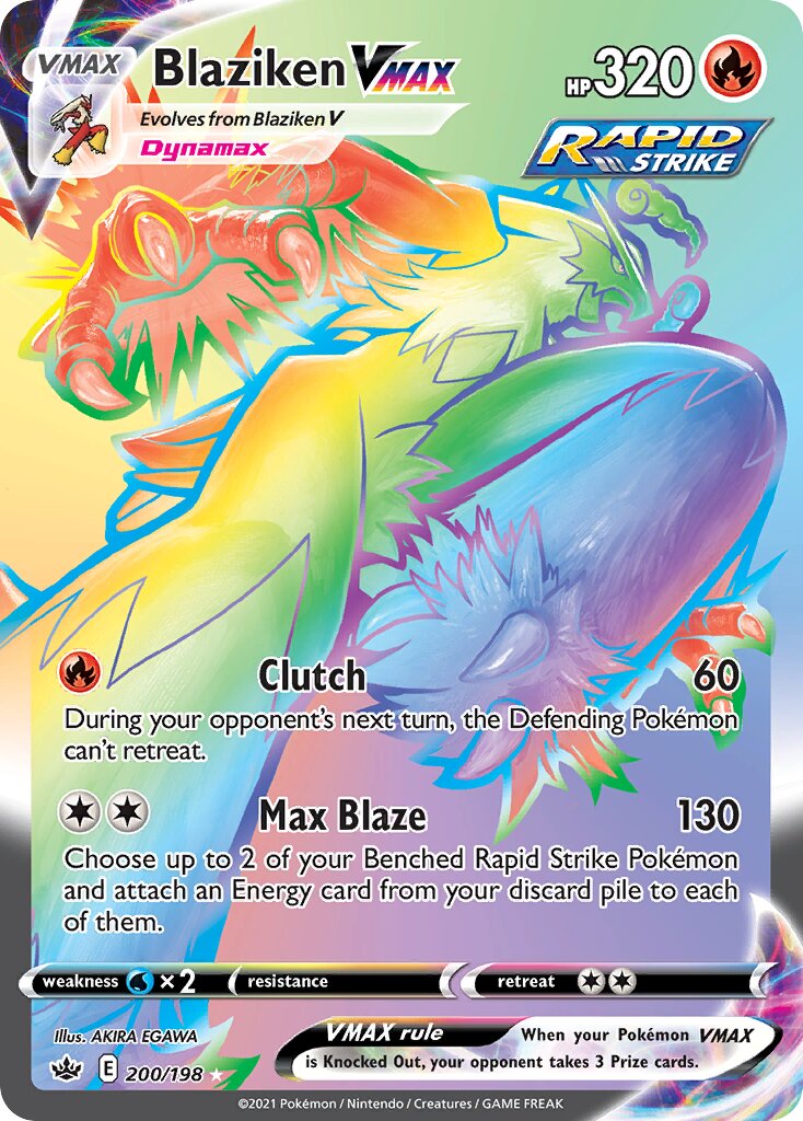 Blaziken VMAX 200/198 — Chilling Reign (English Pokémon TCG card)