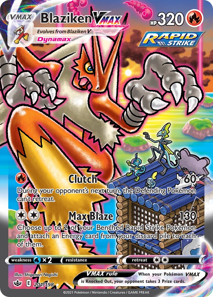 Blaziken VMAX 201/198 — Chilling Reign (English Pokémon TCG card)