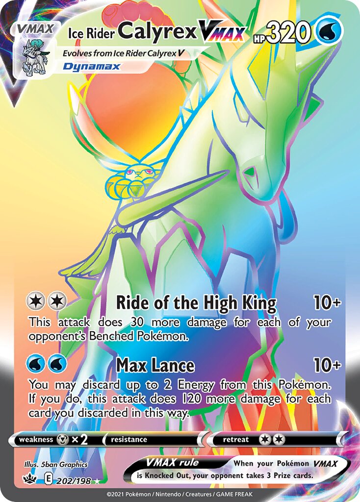 Ice Rider Calyrex VMAX 202/198 — Chilling Reign (English Pokémon TCG card)