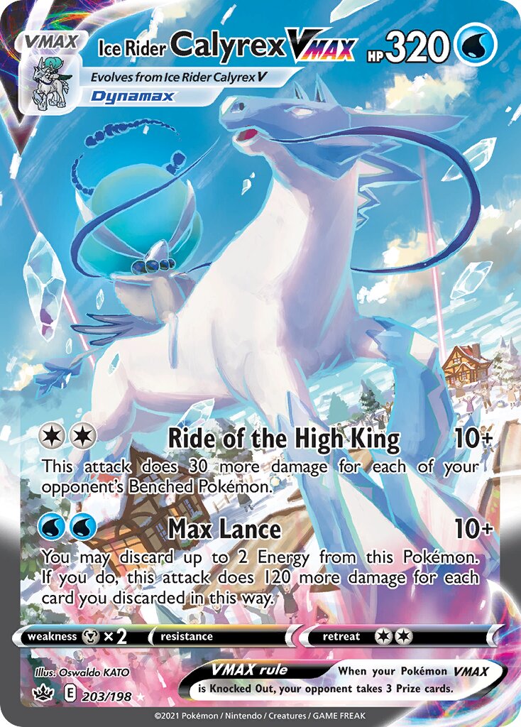 Ice Rider Calyrex VMAX 203/198 — Chilling Reign (English Pokémon TCG card)