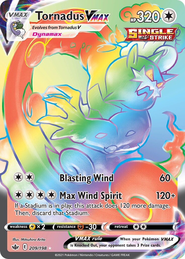 Tornadus VMAX 209/198 — Chilling Reign (English Pokémon TCG card)