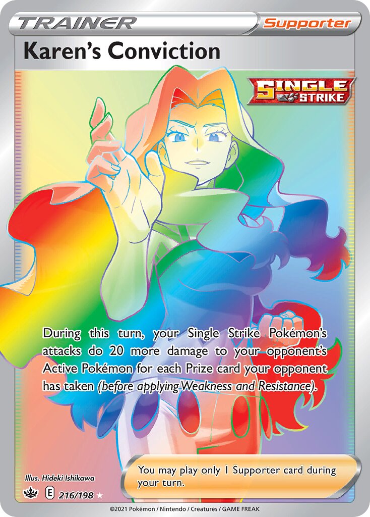 Karen's Conviction 216/198 — Chilling Reign (English Pokémon TCG card)