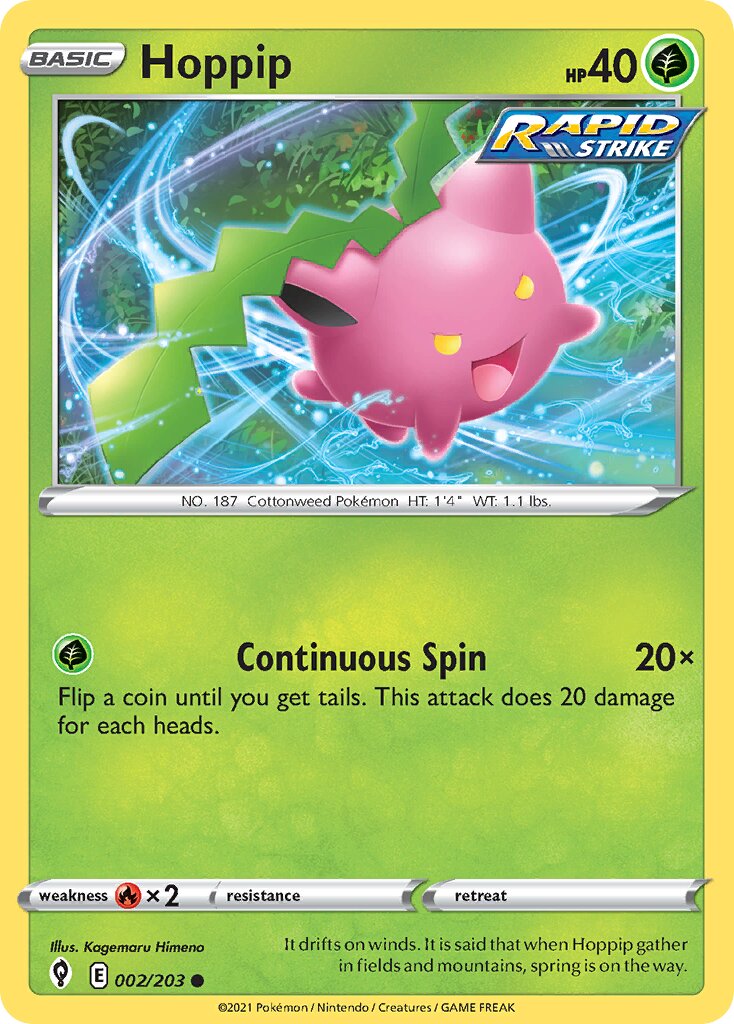 Hoppip 002/203 — Evolving Skies (English Pokémon TCG card)