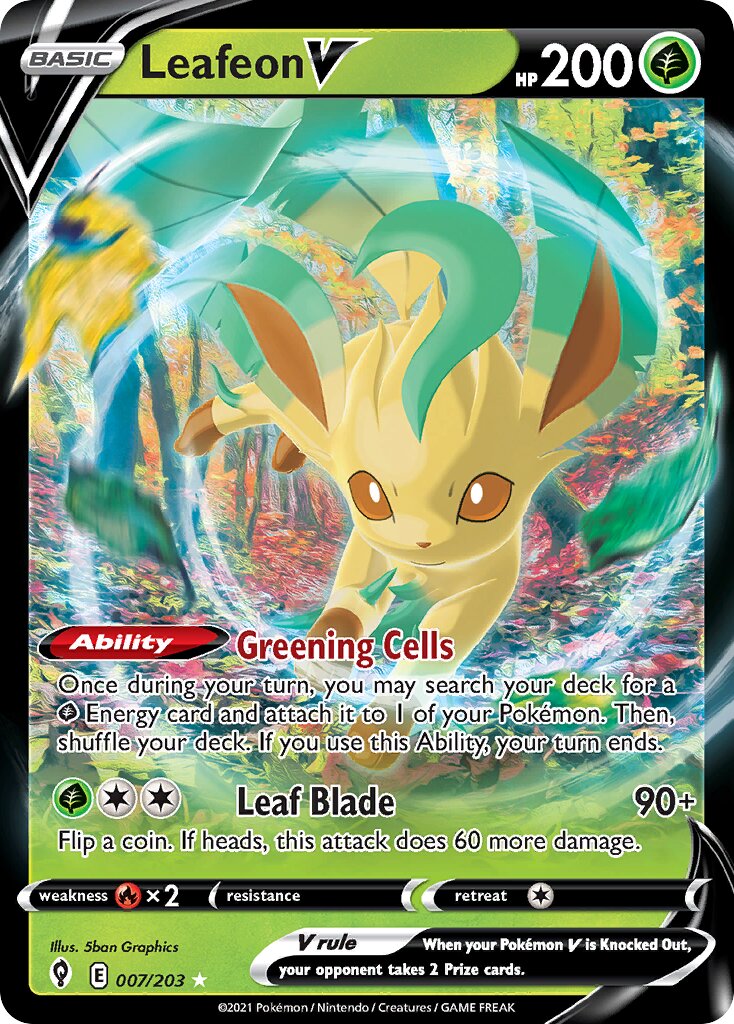 Leafeon V 007/203 — Evolving Skies (English Pokémon TCG card)