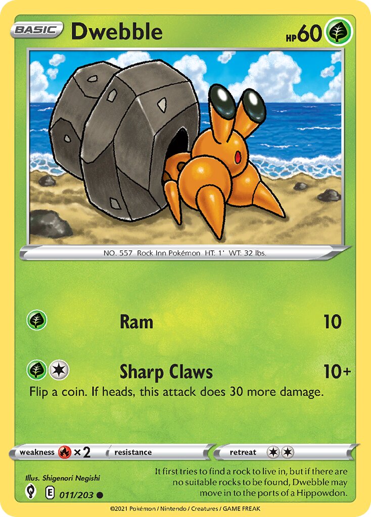 Dwebble 011/203 — Evolving Skies (English Pokémon TCG card)
