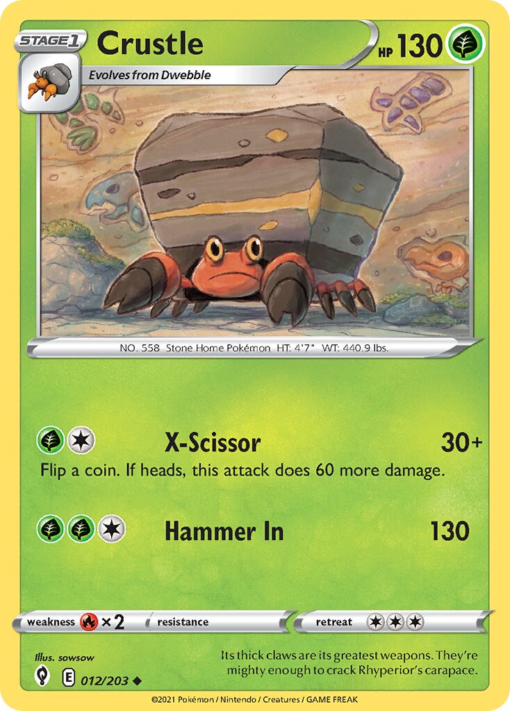 Crustle 012/203 — Evolving Skies (English Pokémon TCG card)