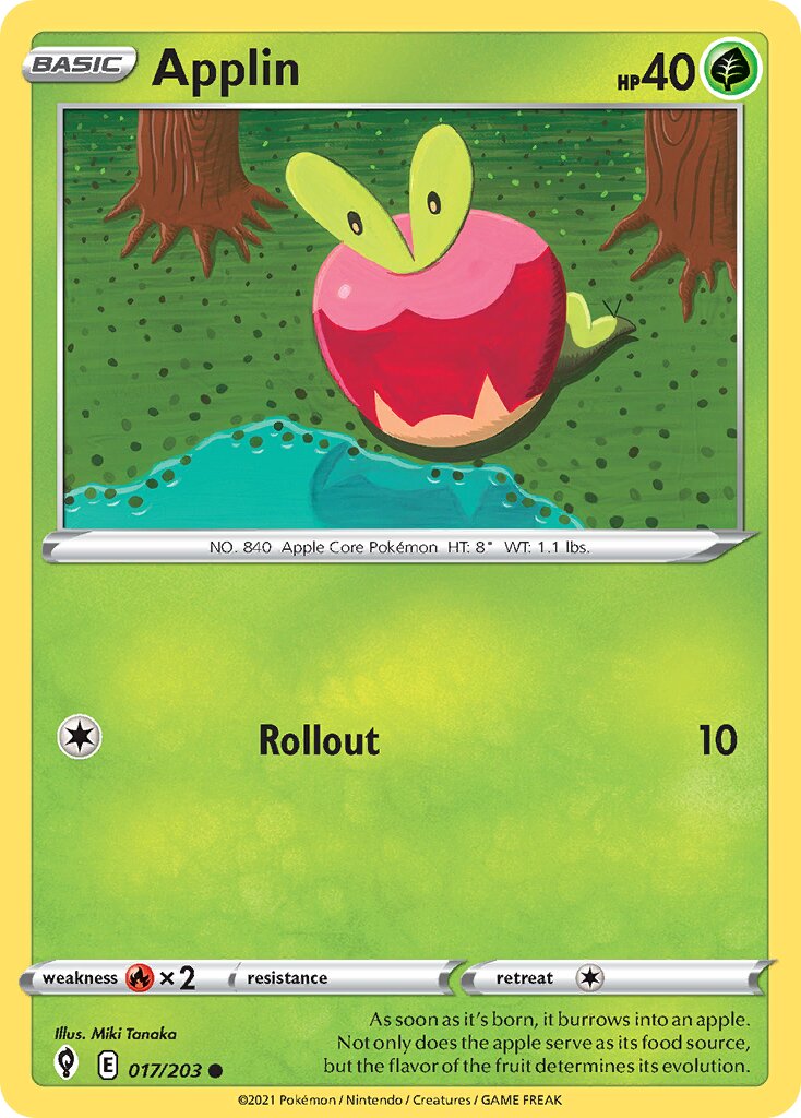 Applin 017/203 — Evolving Skies (English Pokémon TCG card)