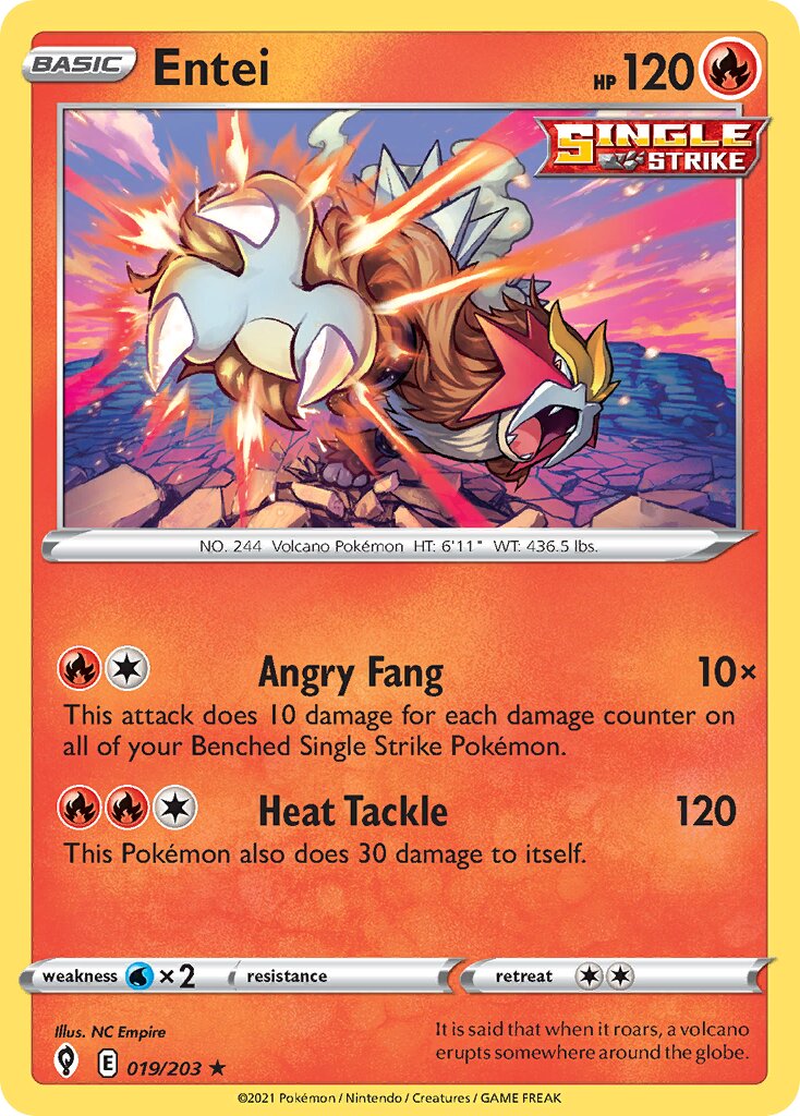 Entei 019/203 — Evolving Skies (English Pokémon TCG card)