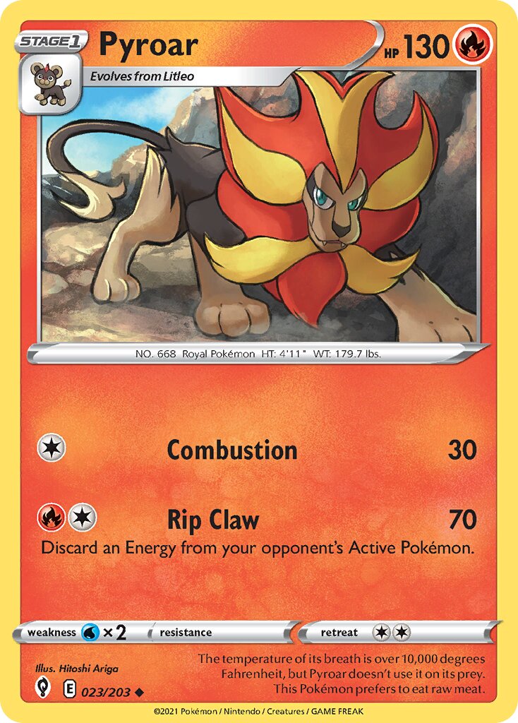 Pyroar 023/203 — Evolving Skies (English Pokémon TCG card)