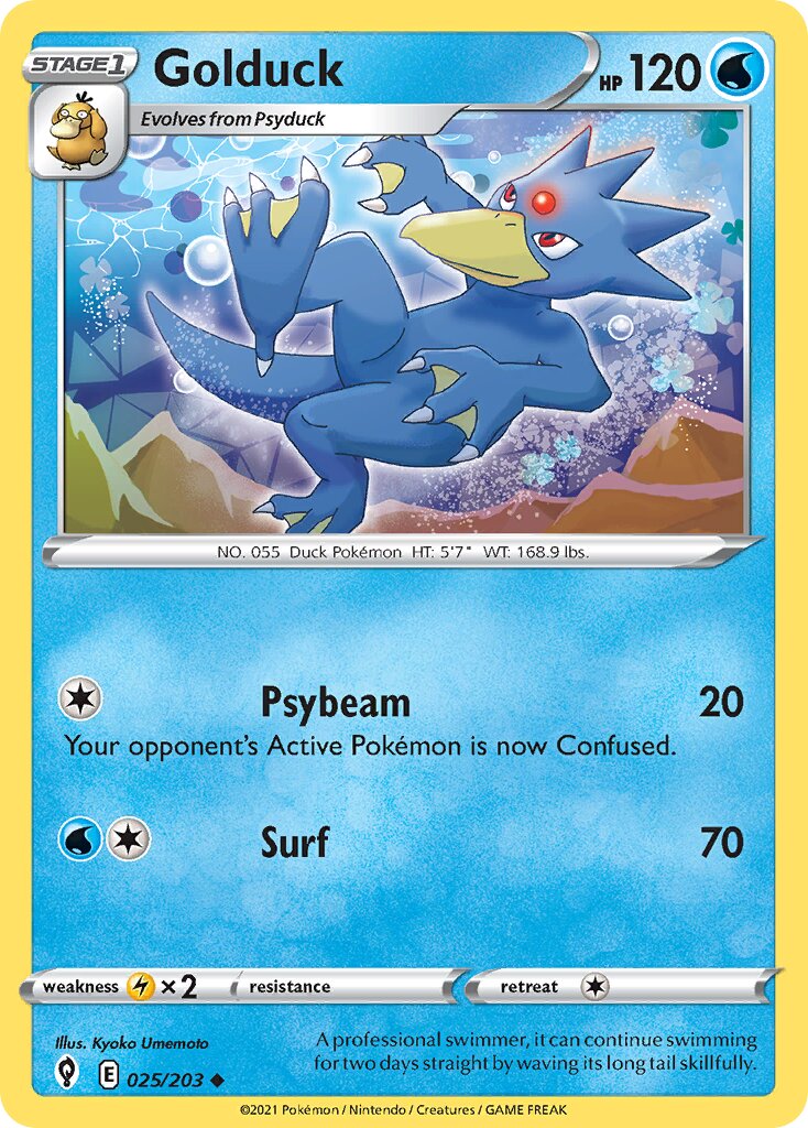 Golduck 025/203 — Evolving Skies (English Pokémon TCG card)