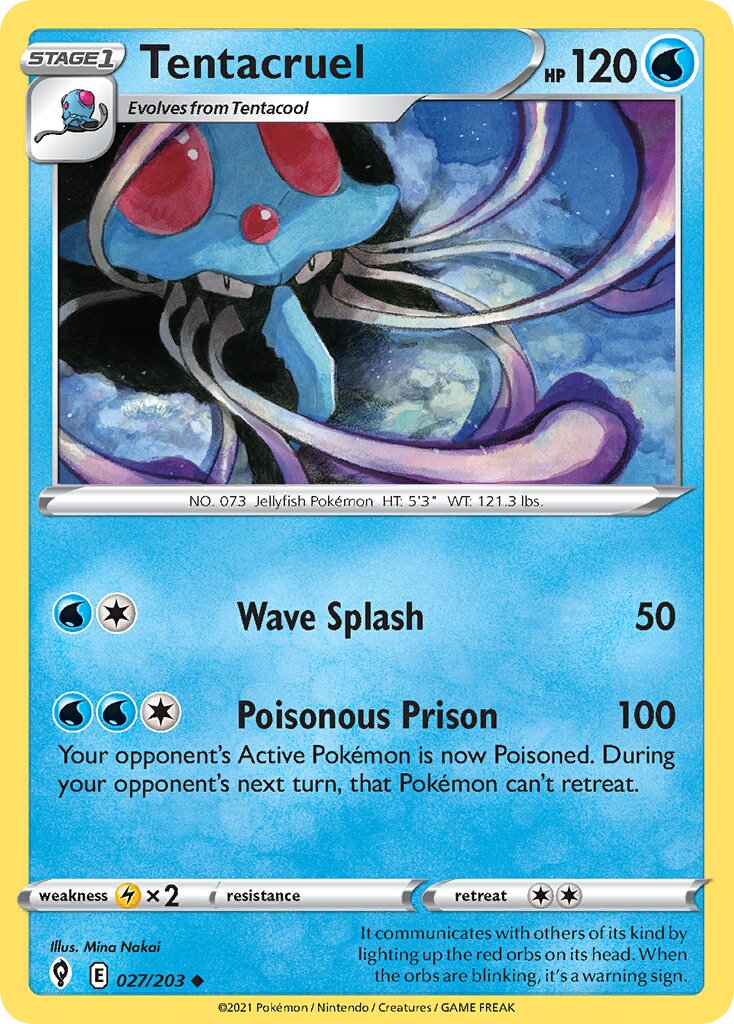 Tentacruel 027/203 — Evolving Skies (English Pokémon TCG card)