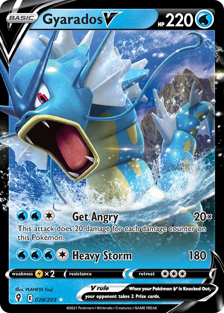 Gyarados V 028/203 — Evolving Skies (English Pokémon TCG card)