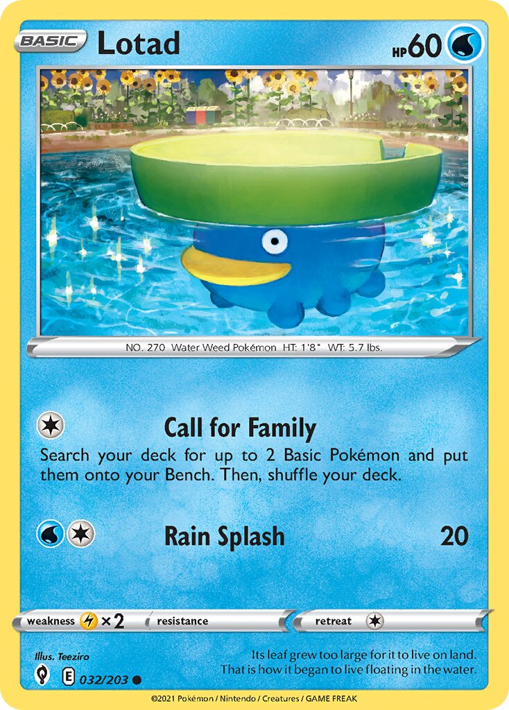 Lotad 032/203 — Evolving Skies (English Pokémon TCG card)