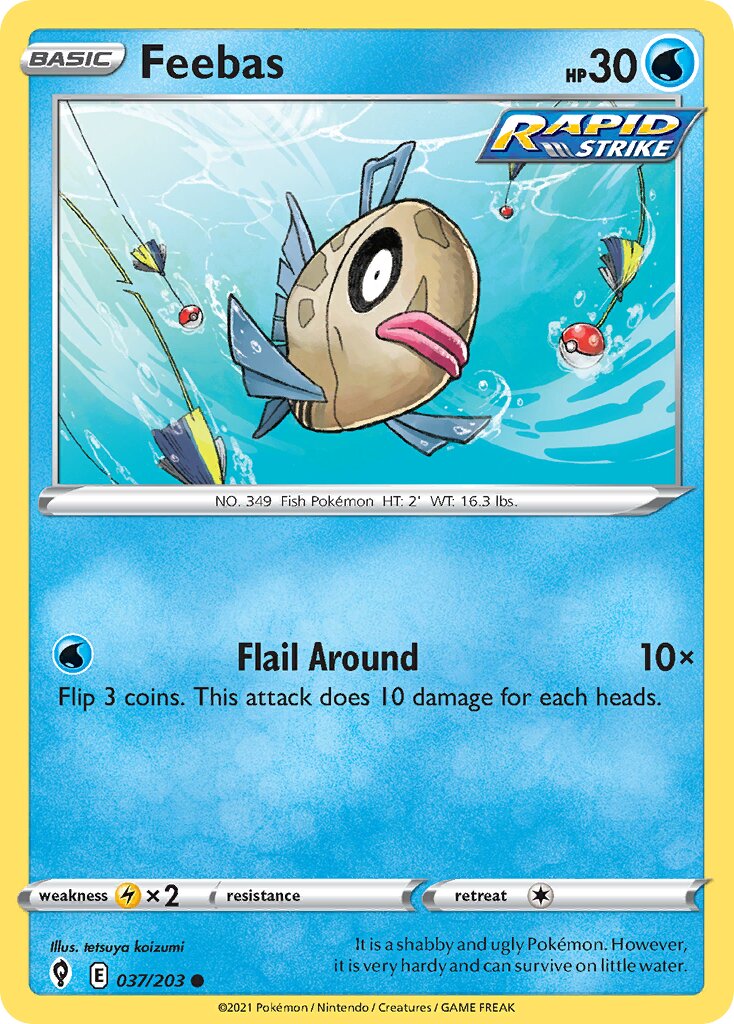 Feebas 037/203 — Evolving Skies (English Pokémon TCG card)