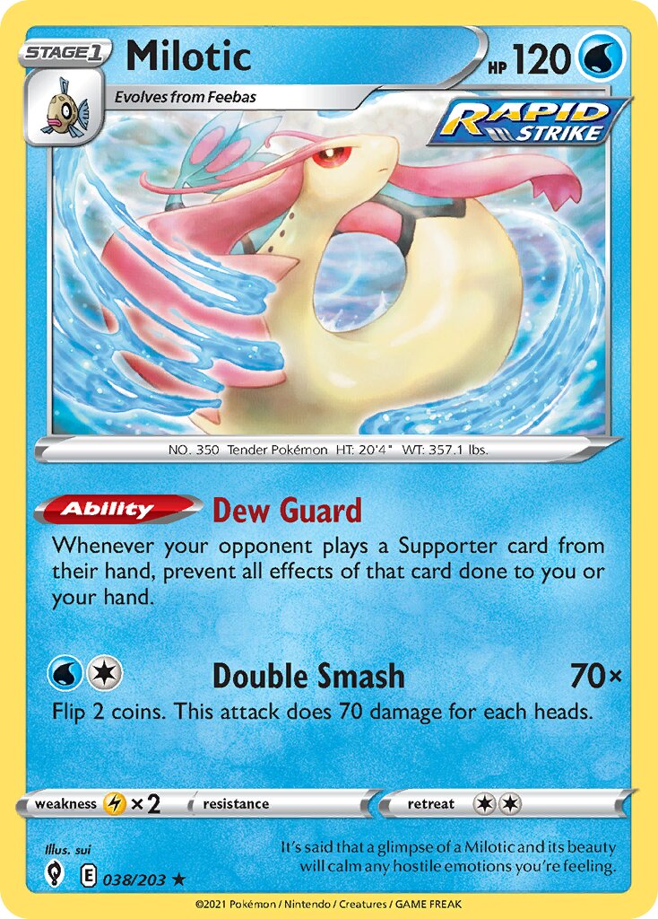 Milotic 038/203 — Evolving Skies (English Pokémon TCG card)
