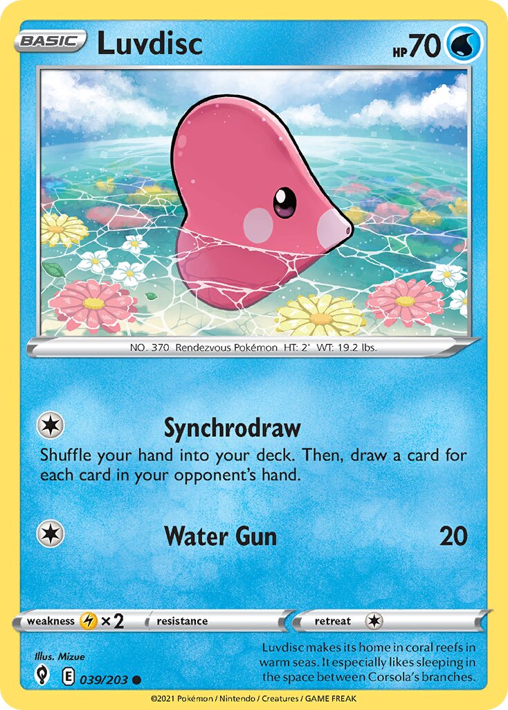 Luvdisc 039/203 — Evolving Skies (English Pokémon TCG card)