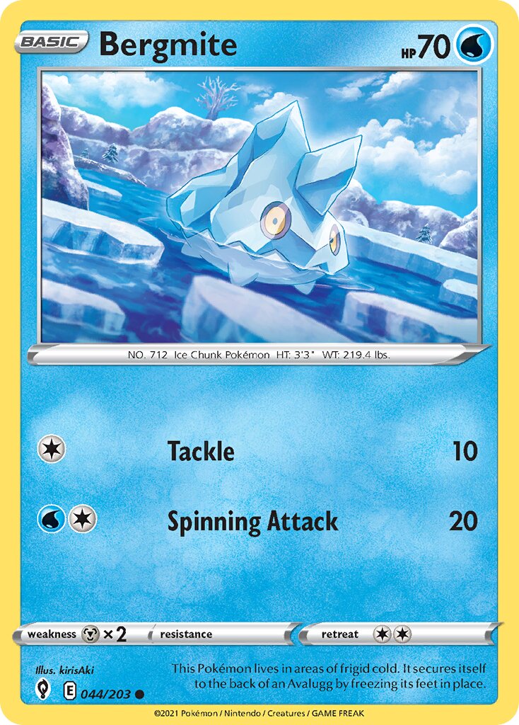 Bergmite 044/203 — Evolving Skies (English Pokémon TCG card)