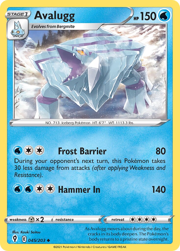 Avalugg 045/203 — Evolving Skies (English Pokémon TCG card)