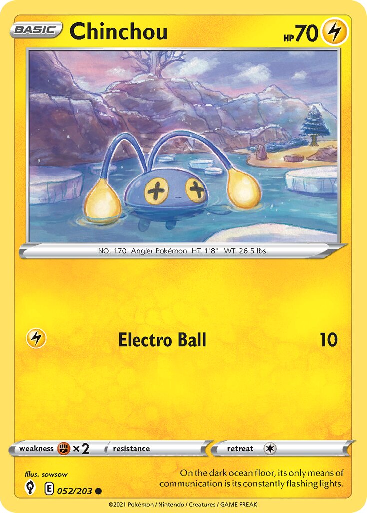 Chinchou 052/203 — Evolving Skies (English Pokémon TCG card)