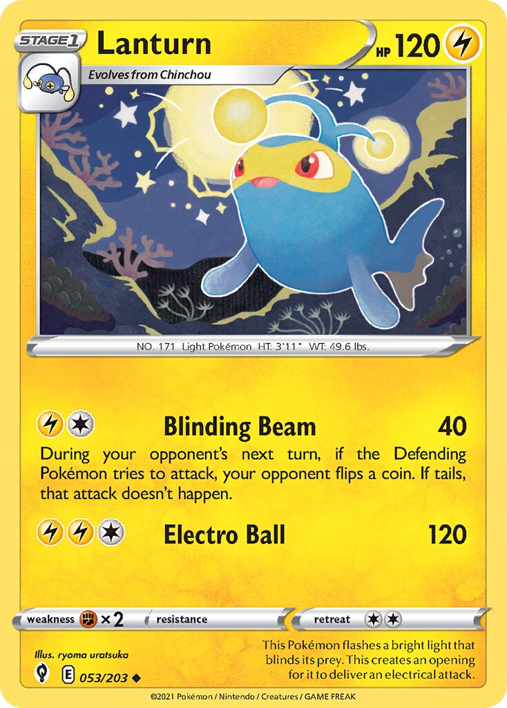 Lanturn 053/203 — Evolving Skies (English Pokémon TCG card)
