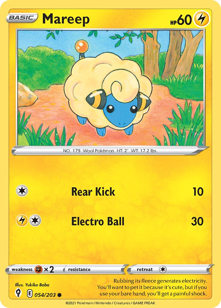 Mareep 054/203 — Evolving Skies (English Pokémon TCG card)