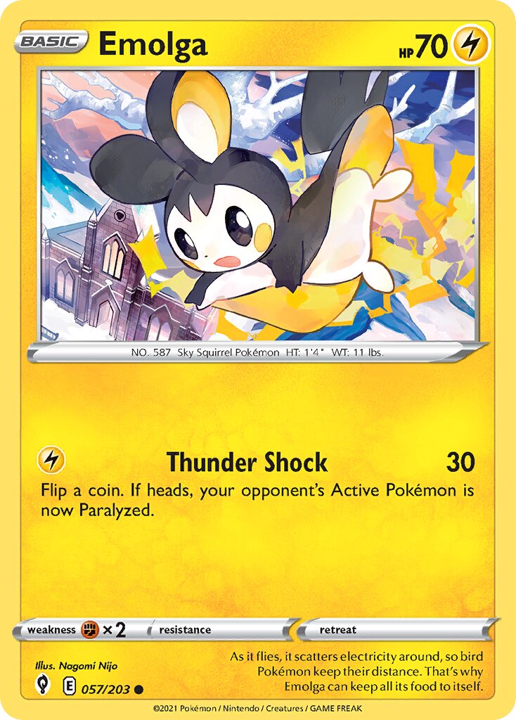 Emolga 057/203 — Evolving Skies (English Pokémon TCG card)