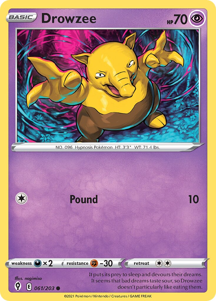 Drowzee 061/203 — Evolving Skies (English Pokémon TCG card)
