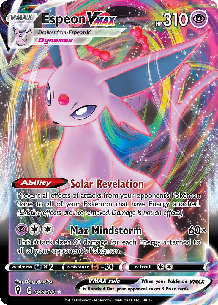 Espeon VMAX 065/203 — Evolving Skies (English Pokémon TCG card)