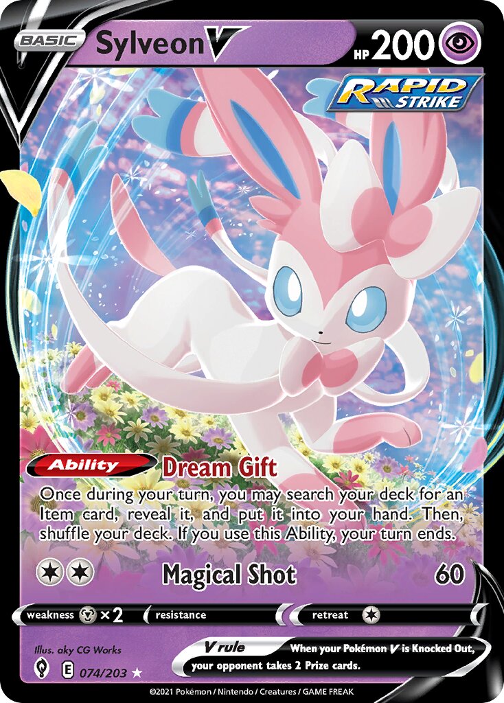 Sylveon V 074/203 — Evolving Skies (English Pokémon TCG card)