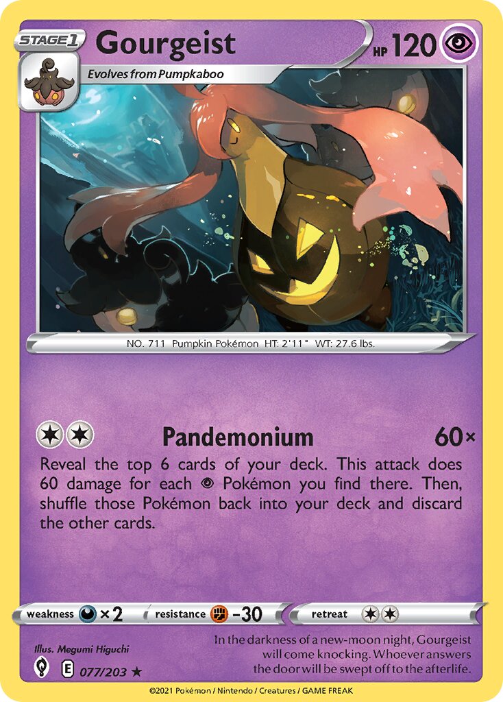 Gourgeist 077/203 — Evolving Skies (English Pokémon TCG card)