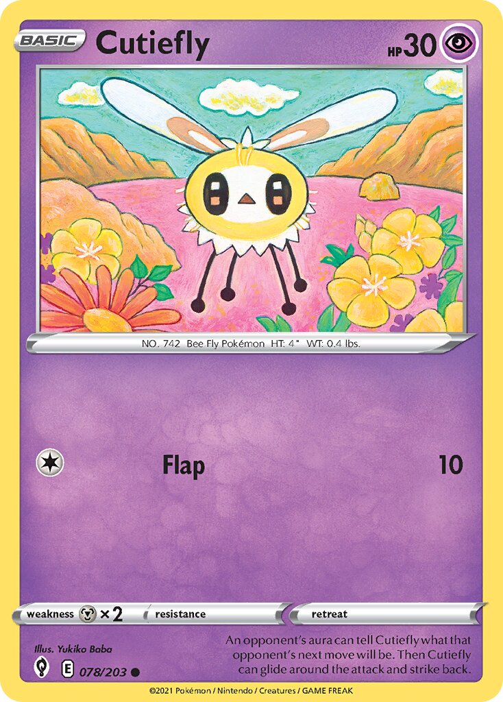 Cutiefly 078/203 — Evolving Skies (English Pokémon TCG card)