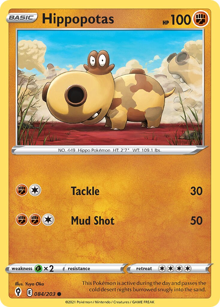Hippopotas 084/203 — Evolving Skies (English Pokémon TCG card)