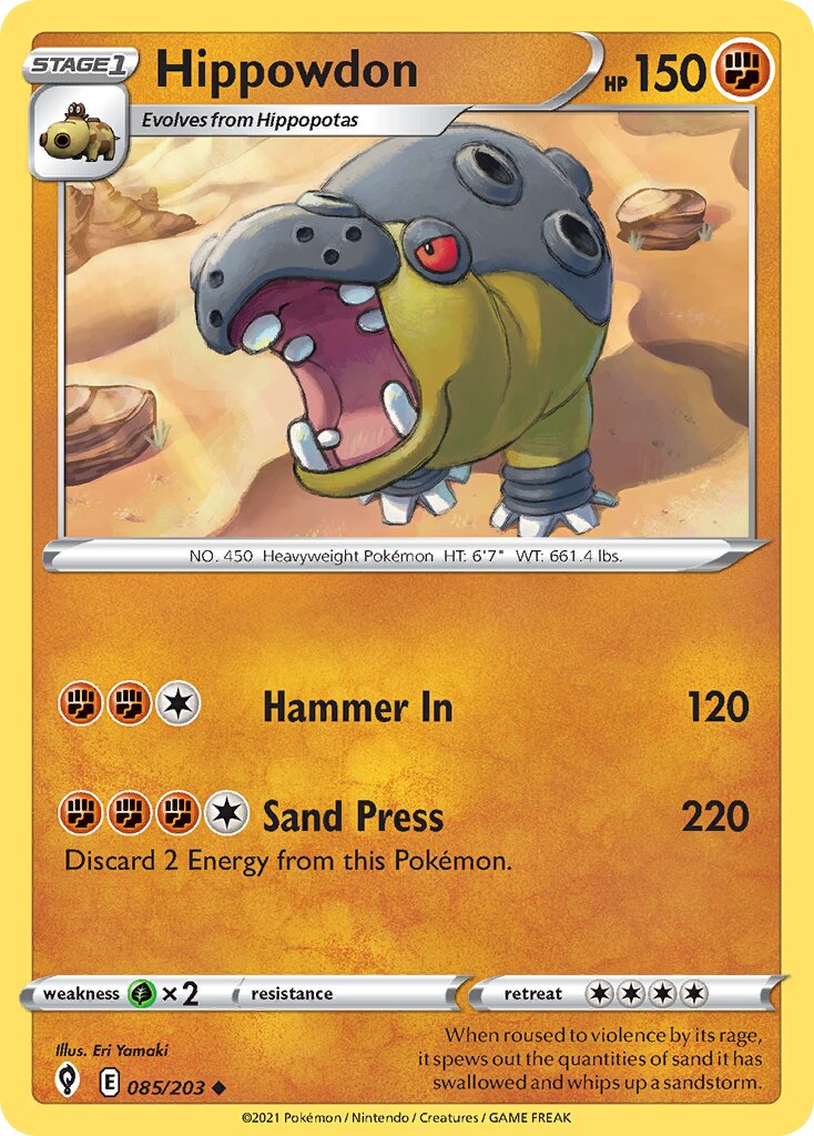 Hippowdon 085/203 — Evolving Skies (English Pokémon TCG card)