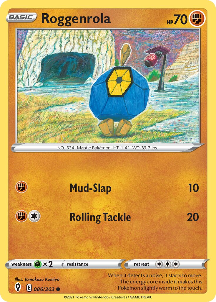 Roggenrola 086/203 — Evolving Skies (English Pokémon TCG card)