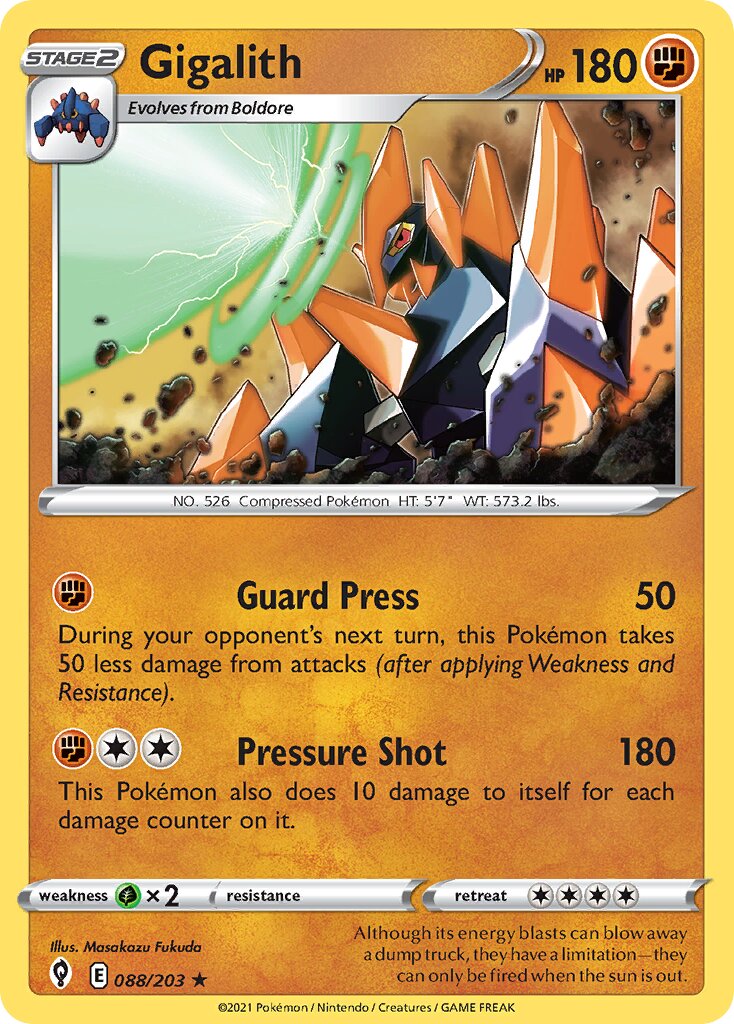 Gigalith 088/203 — Evolving Skies (English Pokémon TCG card)