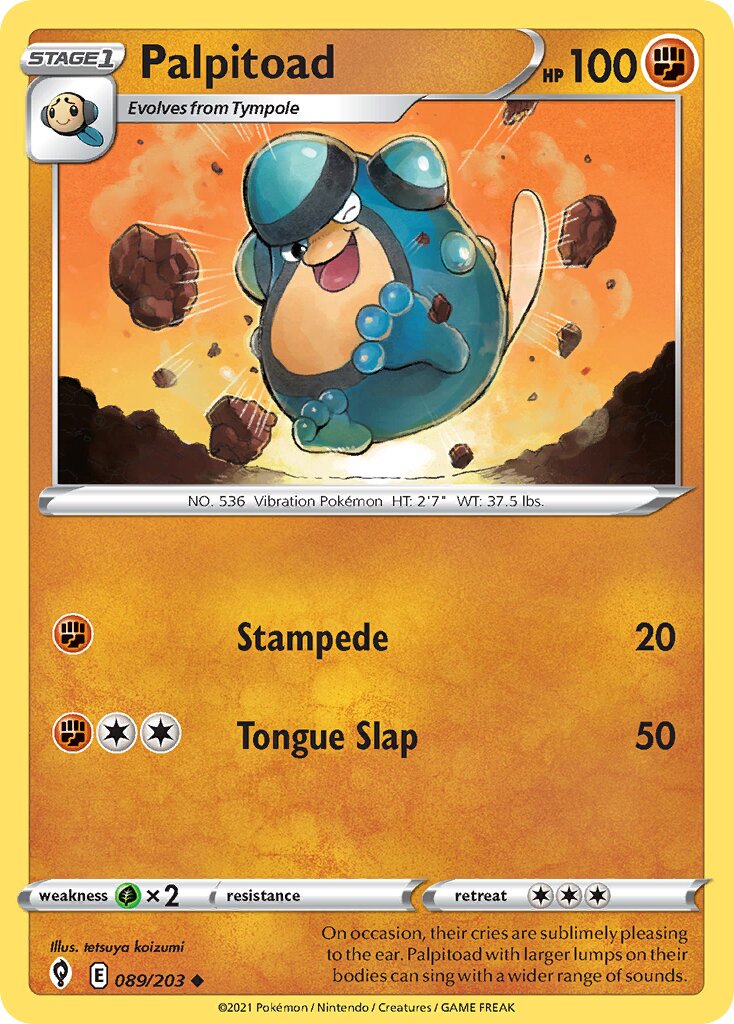 Palpitoad 089/203 — Evolving Skies (English Pokémon TCG card)