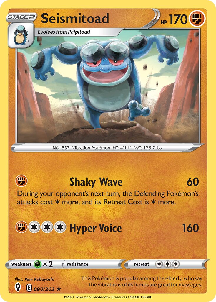 Seismitoad 090/203 — Evolving Skies (English Pokémon TCG card)